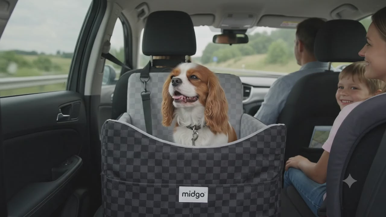 elevated dog car seats with safety belts and storage, plus cozy beds designed for everyday comfort—from small cuddlers to orthopedic options for larger